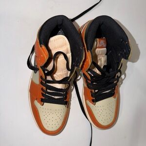 Nike High-Top Sneakers in Orange, Cream & Black